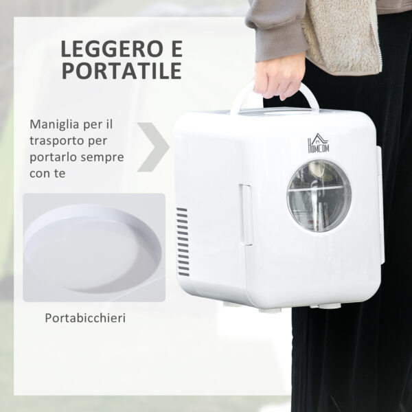 Frigo Portatile da 60W con Capacità 4L, Divisore Removibile e Maniglia