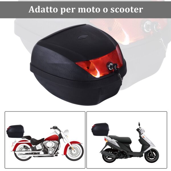 Bauletto Baule Universale Posteriore per Moto Scooter Motorini 41x40x30cm 30L