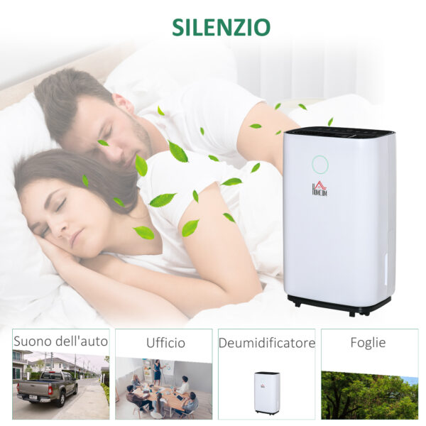 Deumidificatore da 25L 3 Modalità e 2 Velocità Timer 24h Design Silenzioso Bianco