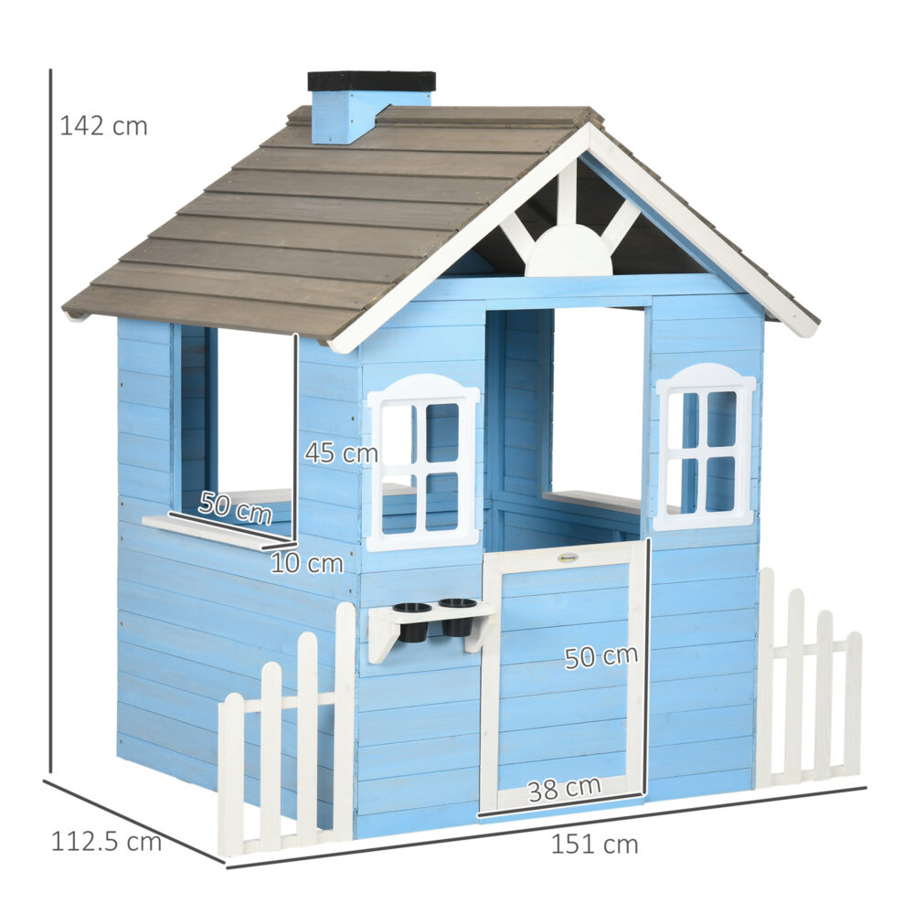 Casetta per bambini Ellen terrazza legno Naturale (HxLxP) 153 x