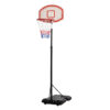 Canestro Basket Regolabile su 5 Livelli da 175-215 cm, Struttura Metallica con Ruote, Nero