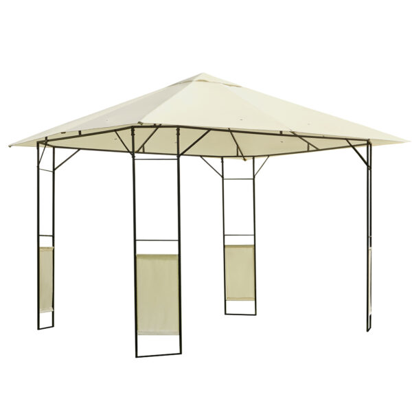 Tendone Gazebo da Giardino Bianco in Metallo 3x3m