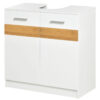 Mobile Sotto Lavabo Bagno Sottolavandino in Legno con Antine - Dimensioni 60x30x60.5cm - Colore Bianco