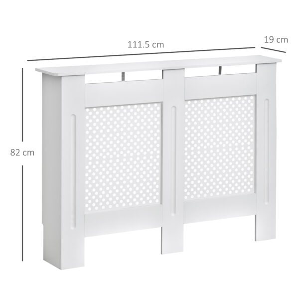 Copritermosifone in Legno Bianco a Griglia - Dimensioni 111.5x82x19cm