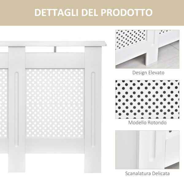 Copritermosifone in Legno Bianco a Griglia - Dimensioni 111.5x82x19cm