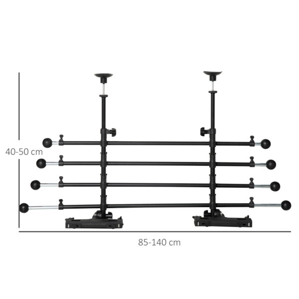 Divisorio Auto per Cani Regolabile in Altezza e Larghezza, Ferro e ABS, 85-140x40-50 cm, Nero