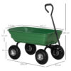 Carrello da Giardino con Struttura in Acciaio, Pneumatici, 108x52x100cm, Verde