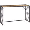 Tavolo Consolle Stile Industriale Acciaio e Legno - Colore Marrone, Dimensioni 120x35x75cm