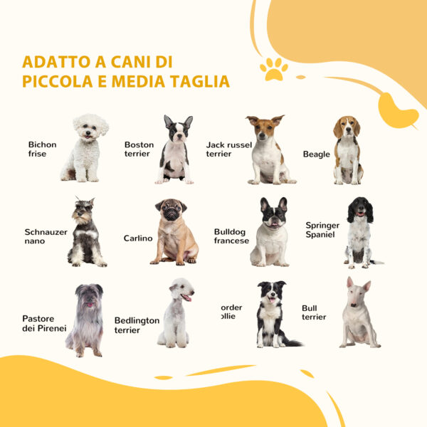 Cancellino per Cani Taglia Piccola e Media in Legno di Pino, Cancelletto Estensibile a 2 Pannelli, 60.5-102x73 cm