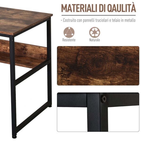 Scrivania dal Design Moderno con Struttura in Acciaio - Dimensioni 120 x 60 x 77cm, Stile Industriale