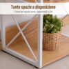 Mobiletto Scaffale Libreria 3 Ripiani, Struttura in Acciaio Bianco e Ripiani in Legno, 44x35x72.5cm