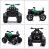 Quad per Bambini Elettrico 12V con Fari Funzionanti e Pedale, Batteria Ricaricabile, Età 3-5 Anni, 100x65x73cm - Nero e Verde