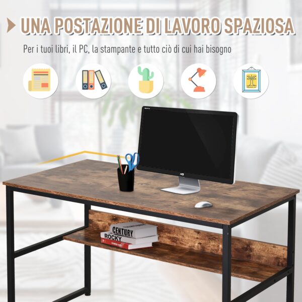 Scrivania dal Design Moderno con Struttura in Acciaio - Dimensioni 120 x 60 x 77cm, Stile Industriale