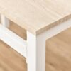 Set da Pranzo Tavolo e 4 Sedie in Metallo e MDF - Bianco e Legno