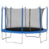 Tappeto Elastico Blu/Nero per Bambini e Adulti con Rete e Bordo Imbottito, Φ370x275 cm