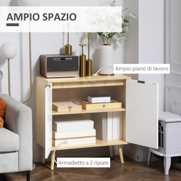 Mobile Multiuso Moderno in Truciolato e Legno di Pino con Ripiano Interno Regolabile su 3 Livelli