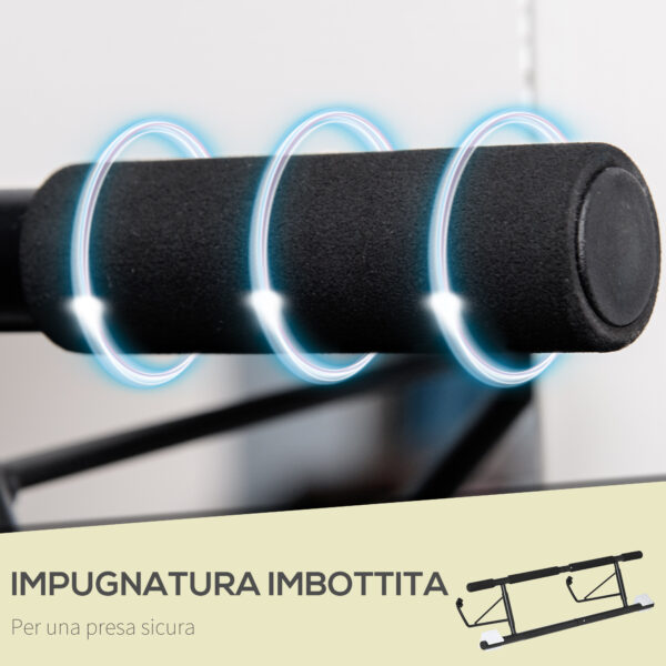 Barra per Trazioni Pieghevole per Porte 75-95cm con Installazione Senza Viti, in Acciaio, Nero