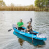 Canoa Gonfiabile 2 Posti, Kayak con 2 Remi in Alluminio, Pompa Gonfiaggio e Kit Riparazione, Azzurro