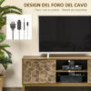 Mobile TV Moderno per TV fino a 65": 2 Armadietti, 2 Ripiani Aperti, 145x39x55cm