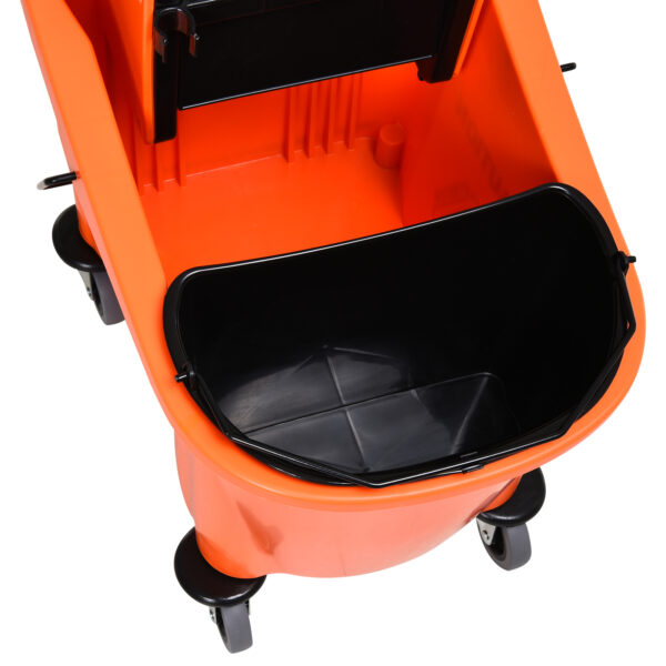 Carrello Secchio Lavapavimenti da 36L con Strizzatore Pressa, colore Arancione