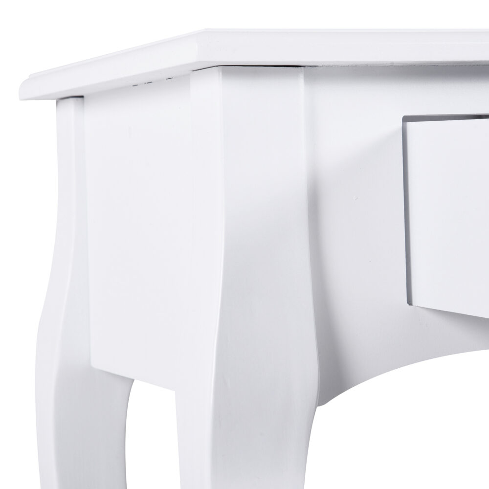 Tavolo Consolle per Ingresso, colore Bianco, 100x33x76cm 