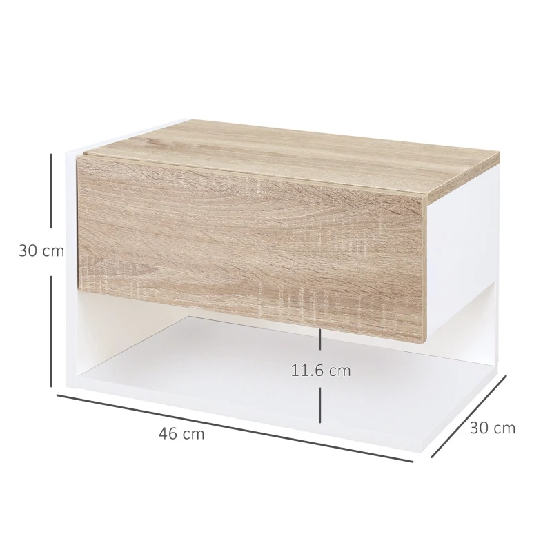 Set di 2 Comodini a Muro Comodini Camera da Letto - Rovere Fumo 50x36x25 cm  BV341334 - BonneVie