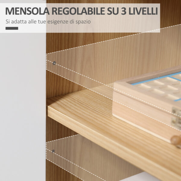 Mobile Multiuso Moderno in Truciolato e Legno di Pino con Ripiano Interno Regolabile su 3 Livelli