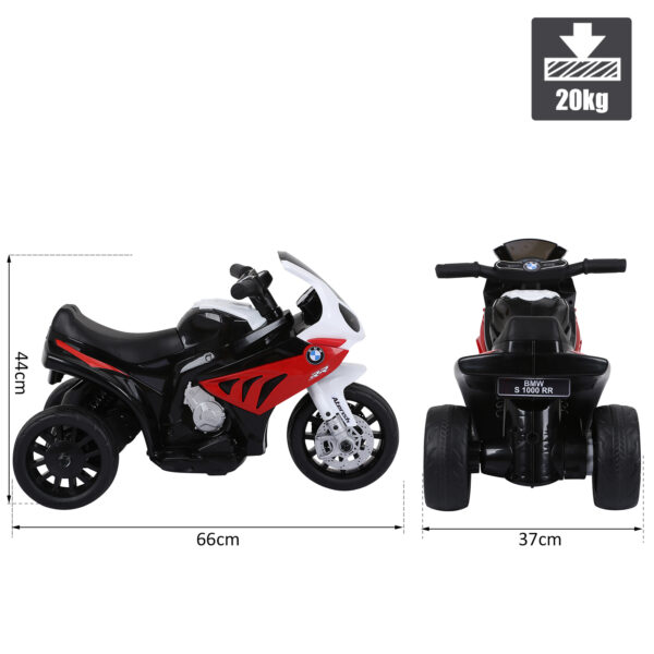 Moto Elettrica per Bambini con Licenza BMW Max 20kg - Batteria 6V Bianco e Rosso