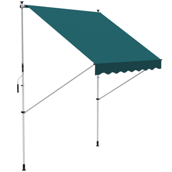 Tenda da Sole con Manovella, Telaio Telescopico e Angolo Regolabile Verde 200x150cm