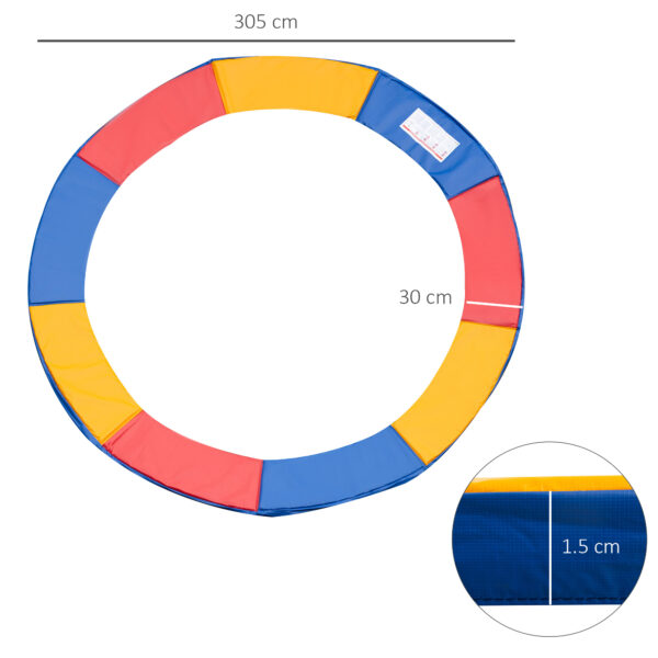 Copertura Bordo di Protezione per Trampolino Elastico in PVC Rosso Blu Giallo ( Ø305cm )