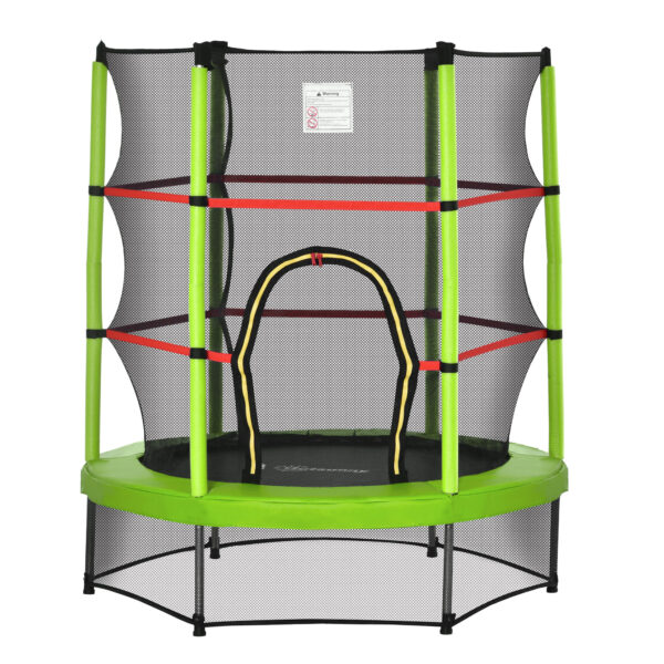 Tappeto Elastico Φ140cm per Bambini da 3 Anni con Rete di Protezione Trampolino Elastico Carico Massimo 45kg