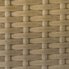 Set Tavolino in Rattan Sintetico, Beige e Caffè