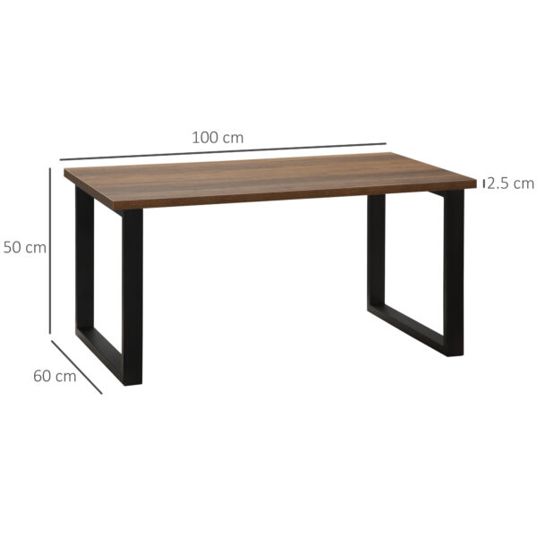 Tavolino da Caffè Stile Industriale in Legno e Acciaio, 100x60x50cm