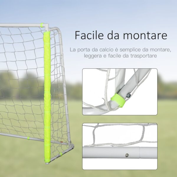 Porta da Calcio per Adulti e Bambini Rete con Bersaglio Centrale e Pali in Tessuto Giallo 186x62x123cm