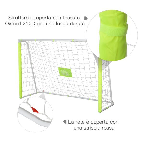 Porta da Calcio per Adulti e Bambini Rete con Bersaglio Centrale e Pali in Tessuto Giallo 186x62x123cm