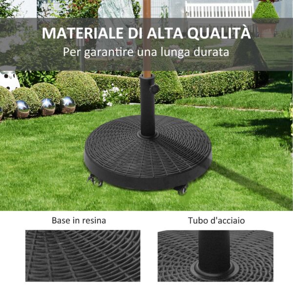 Base per Ombrellone da 38mm e 48mm in Resina e Acciaio Nero