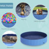 Piscina Pieghevole per Cani in PVC, Azzurro, 140x30cm (ØxH)