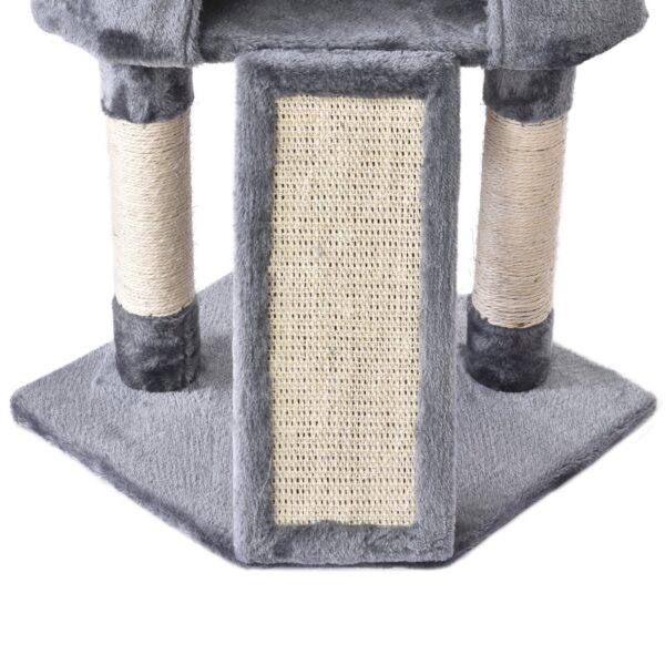 Albero per Gatti fino 5 Kg, Corda Sisal, Grigio, 40x40x98cm