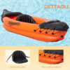 Canoa Gonfiabile 1 Posto, Kayak con Remo in Alluminio, Pompa Gonfiaggio e Kit Riparazione, Arancione