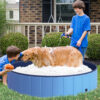 Piscina Pieghevole per Cani in PVC, Azzurro, 140x30cm (ØxH)