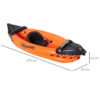 Canoa Gonfiabile 1 Posto, Kayak con Remo in Alluminio, Pompa Gonfiaggio e Kit Riparazione, Arancione