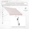 Tenda da Sole Avvolgibile Autoportante Beige 300×150cm