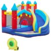 Castello Gonfiabile 4 in 1 per Bimbi 3-8 Anni con Scivolo e Piscina, 290x270x230cm