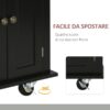 Carrello da Cucina Portavivande con Cassetti, Armadietti e Portaspezie, in Legno e MDF, 111x44.5x82.5 cm, Nero