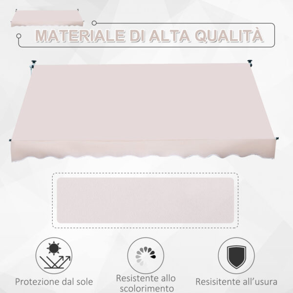 Tenda da Sole Avvolgibile Autoportante Beige 300×150cm