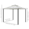 Gazebo da Giardino con Paletti e Corde Doppio Tetto Zanzariera Pareti Laterali Beige 294 x 294 x 263 cm