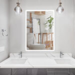 Specchio Bagno con Luce LED 70x50 cm, Specchiera con Funzione Anti-Appannamento e Tasti Touch