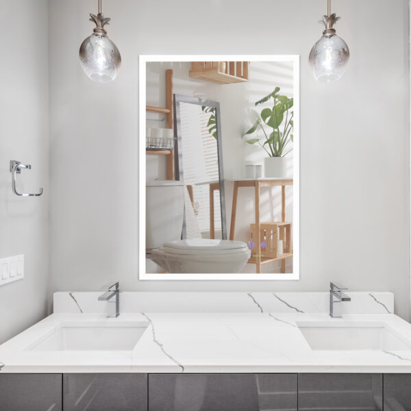 Specchio Bagno con Luce LED 70x50 cm, Specchiera con Funzione Anti-Appannamento e Tasti Touch