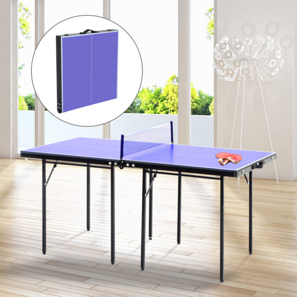 Tavolino da Ping Pong Pieghevole in Legno MDF 153 x 76.5 x 67cm Blu e Nero