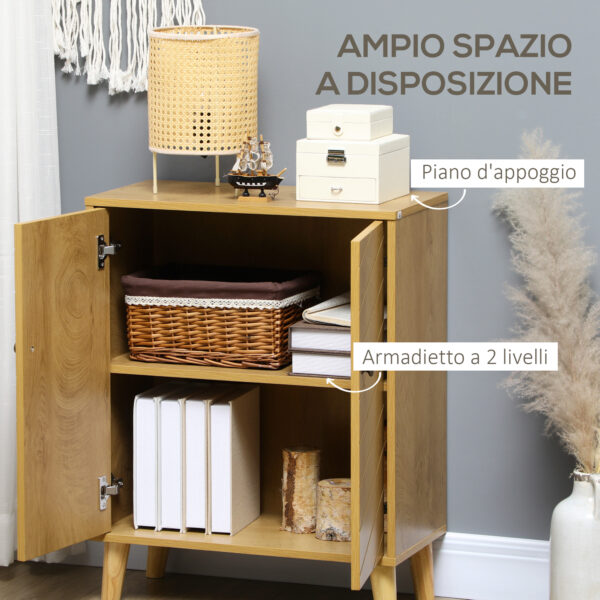 Mobile Multiuso Stile Vintage in Legno con Due Ripiani interni, 60x30x76cm